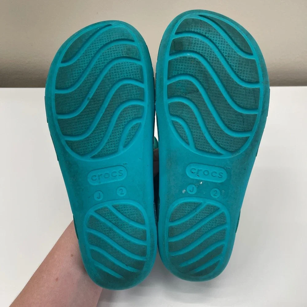 Crocs Isabella Disney Little Mermaid Ariel Jelly Sandals Girls Size 2 RARE